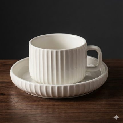 Elegant Ceramic Coffee Cup & Saucer Set